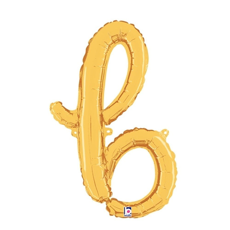 Foil Balloon Script Letter B Gold
