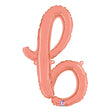 Foil Balloon Script Letter B Rose Gold