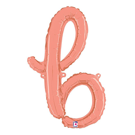 Foil Balloon Script Letter B Rose Gold