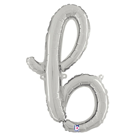 Foil Balloon Script Letter B Silver 24 Inch