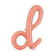 Foil Balloon Script Letter D Rose Gold