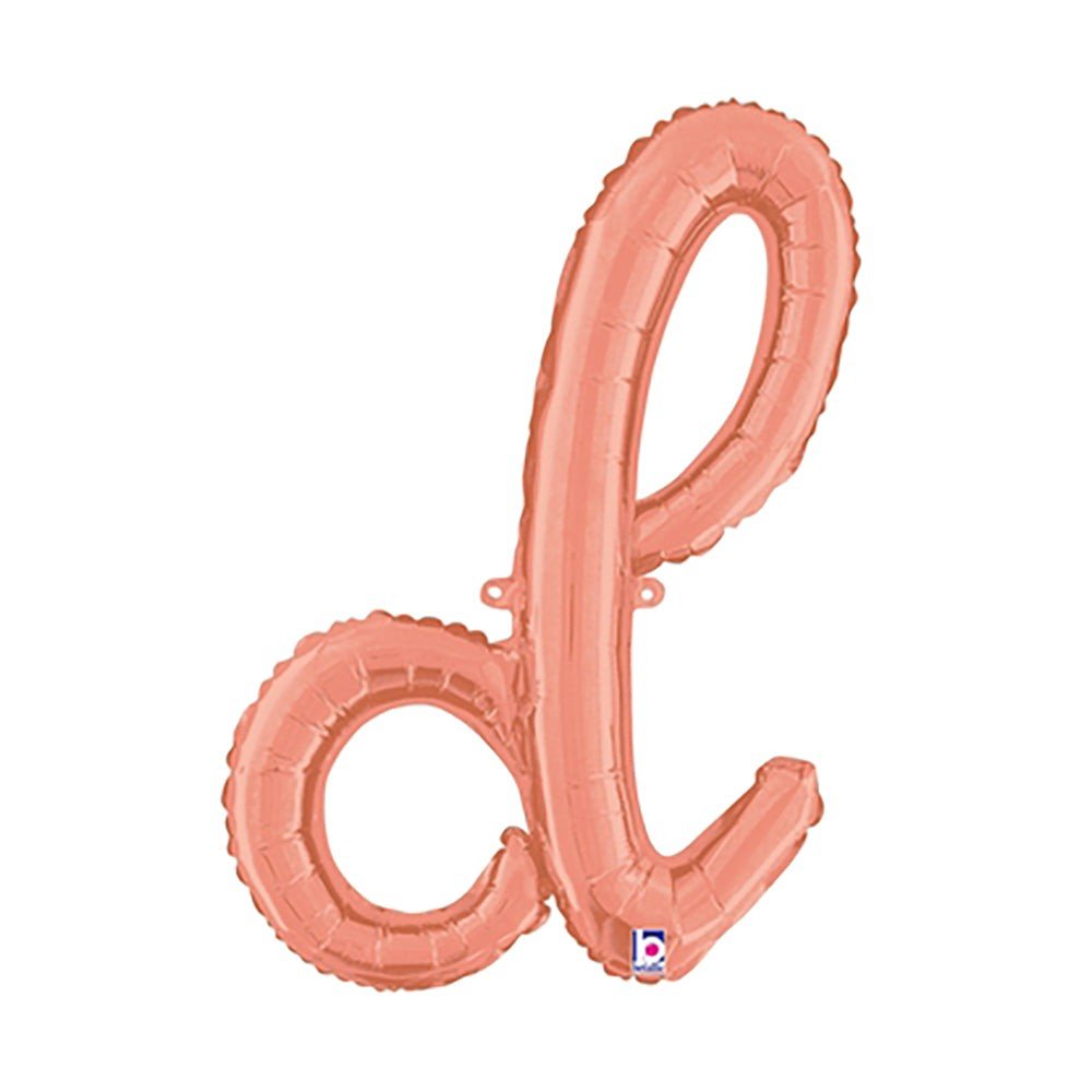 Foil Balloon Script Letter D Rose Gold