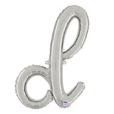 Foil Balloon Script Letter D Silver