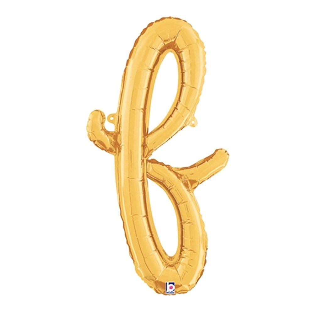 Foil Balloon Script Letter F Gold