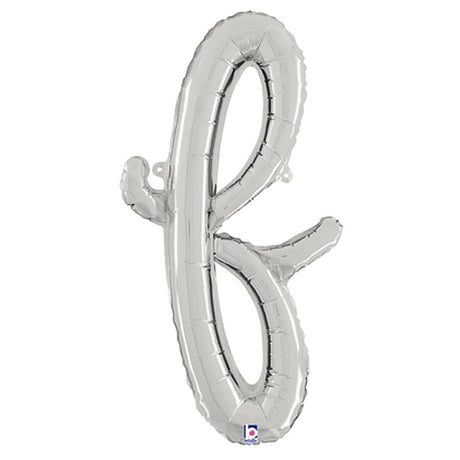 Foil Balloon Script Letter F Silver