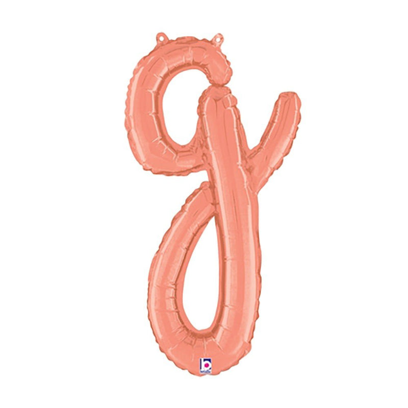 Foil Balloon Script Letter G Rose Gold