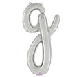 Foil Balloon Script Letter G Silver