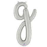 Foil Balloon Script Letter G Silver