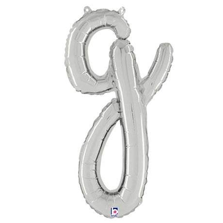 Foil Balloon Script Letter G Silver