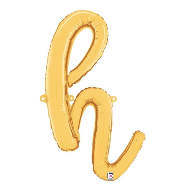 Foil Balloon Script Letter H Gold