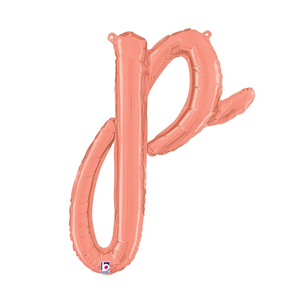 Foil Balloon Script Letter P Rose Gold