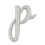 Script Letter P Silver Foil Balloon