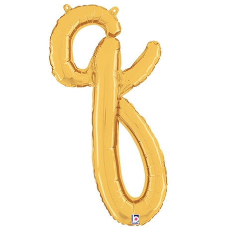 Foil Balloon Script Letter Q Gold
