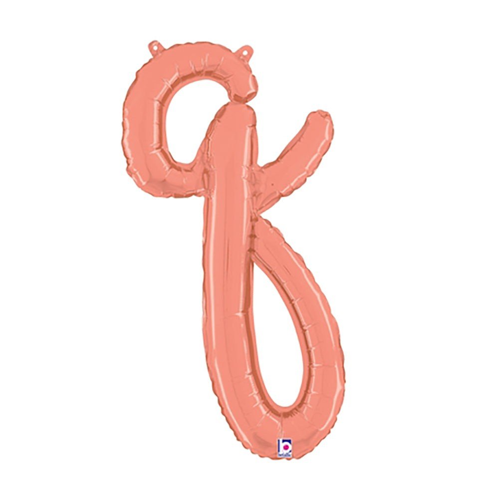 Foil Balloon Script Letter Q Rose Gold