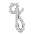 Foil Balloon Script Letter Q Silver 24 Inch