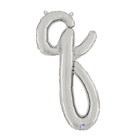 Foil Balloon Script Letter Q Silver 24 Inch