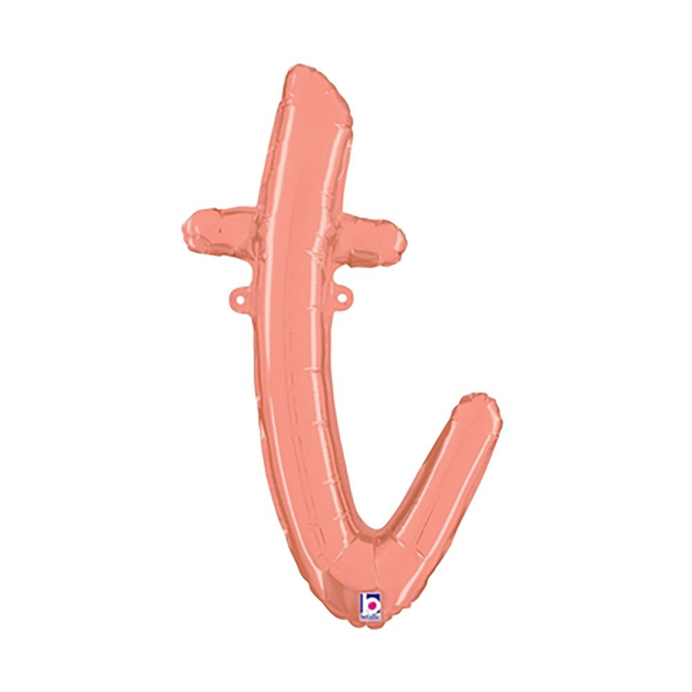 Foil Balloon Script Letter T Rose Gold 24 Inch
