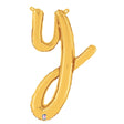 Foil Balloon Script Letter Y Gold