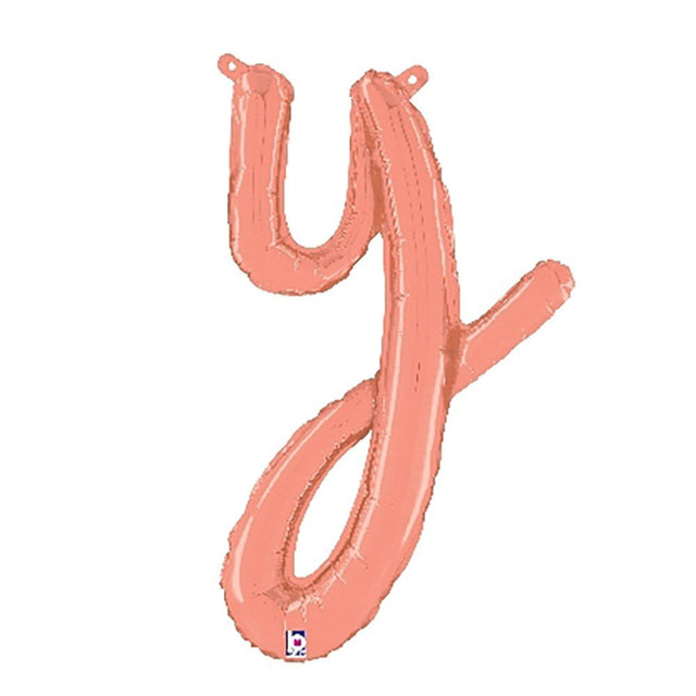 Foil Balloon Script Letter Y Rose Gold