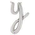 Foil Balloon Script Letter Y Silver