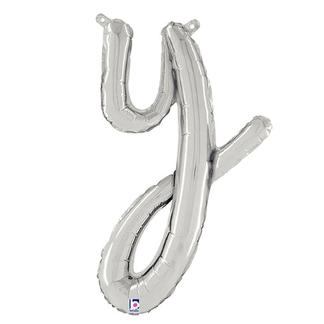 Foil Balloon Script Letter Y Silver