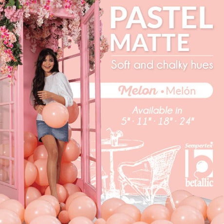 Latex Balloons 24 Inch Sempertex Pastel Matte Melon