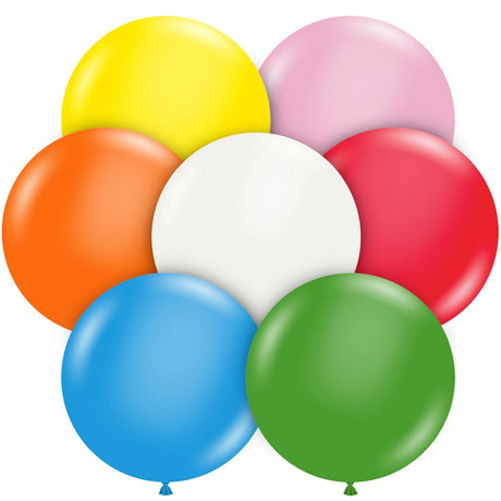 24 Inch Latex Balloons Assortment With White