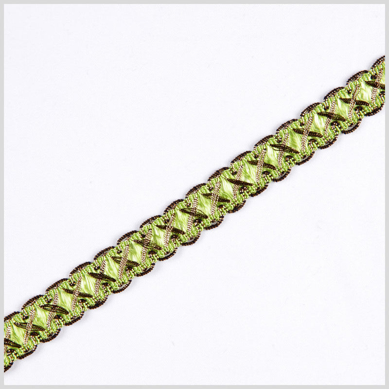 5/8" Lime/Gold Metallic Braid