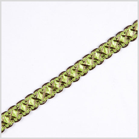 5/8" Lime/Gold Metallic Braid
