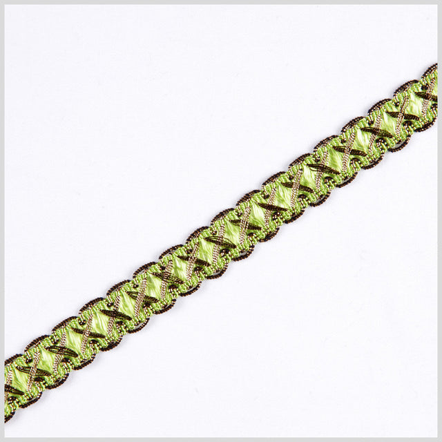 5/8" Lime/Gold Metallic Braid
