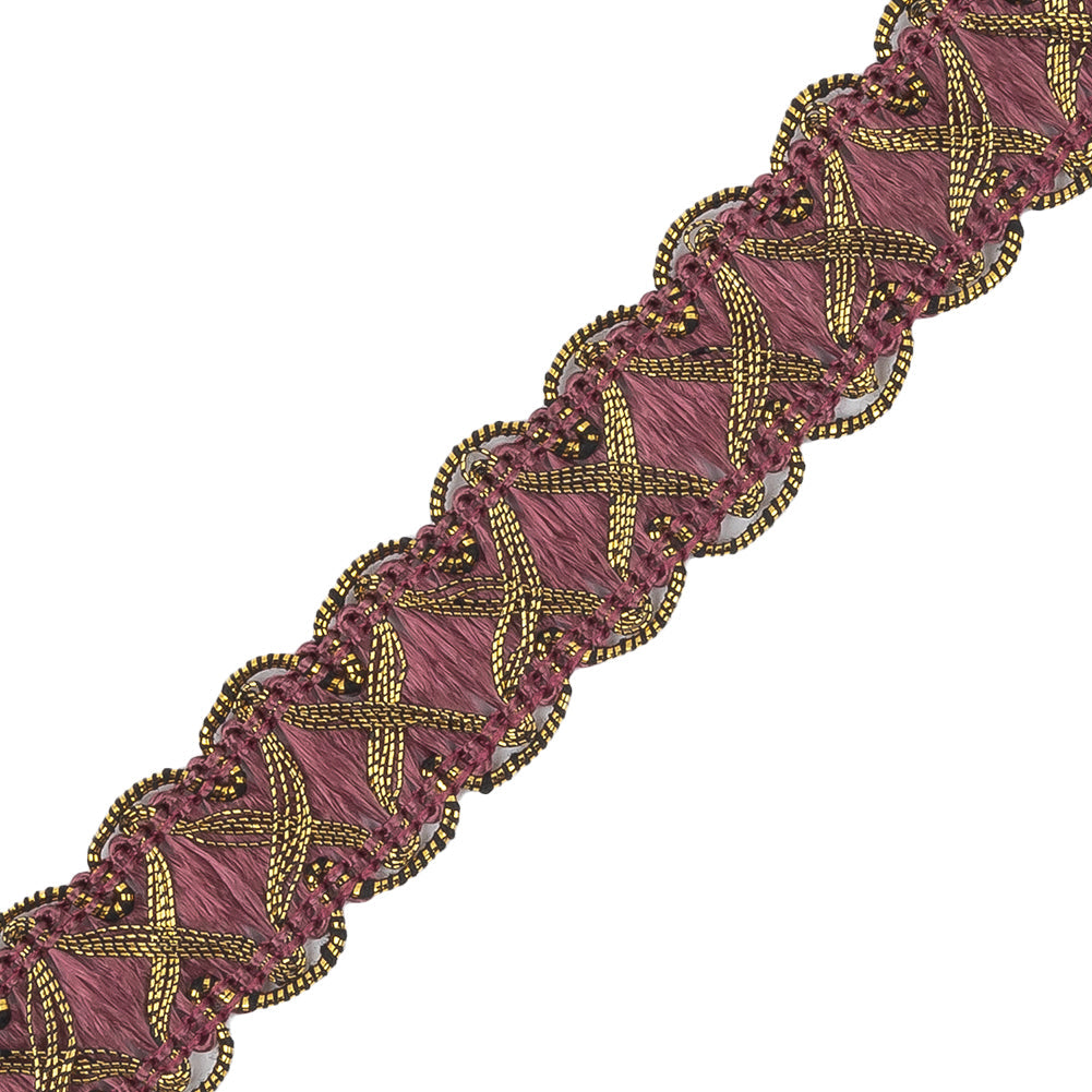 Wine/Gold Metallic Braid