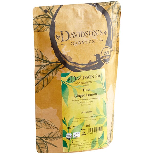 Davidson's Organic Tulsi Ginger Lemon Herbal Loose Leaf Tea 1 lb.