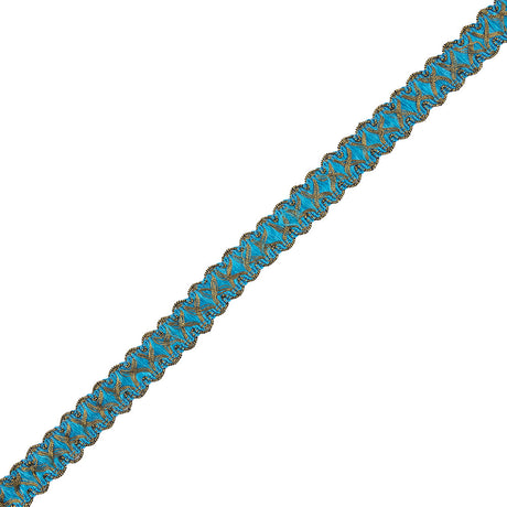 Turquoise/Gold Metallic Braid