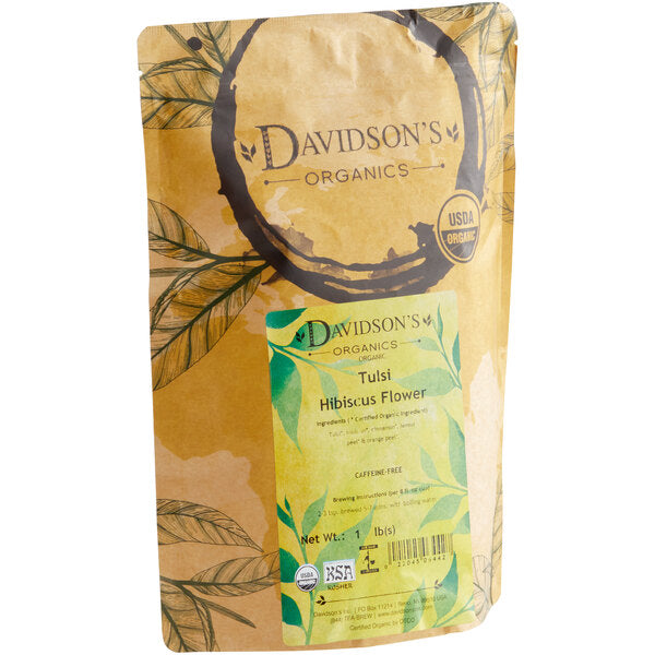 Davidson's Organic Tulsi Hibiscus Flower Herbal Loose Leaf Tea 1 lb.
