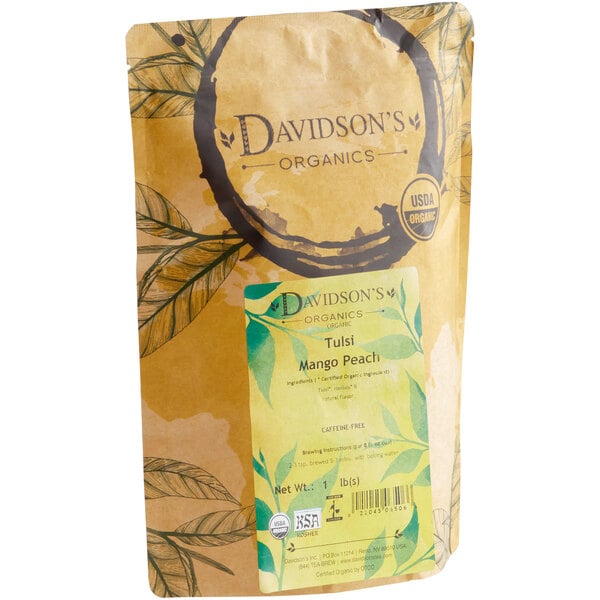 Davidson's Organic Tulsi Mango Peach Herbal Loose Leaf Tea 1 lb.