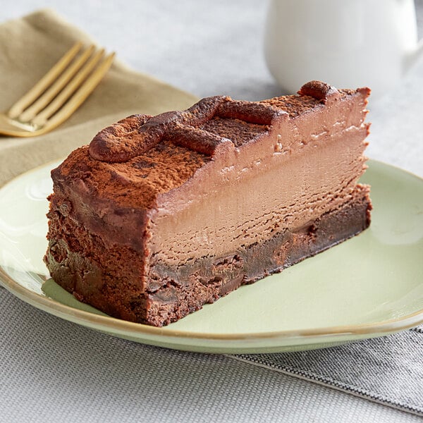 Eli's Cheesecake 14-Slice Pre-Cut Ghirardelli Chocolate Fudge Cheesecake 66 oz. - 2/Case