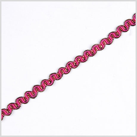 3/8" Fuchsia/Gold Metallic Braid