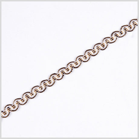 White/Gold Metallic Braid - 0.5"