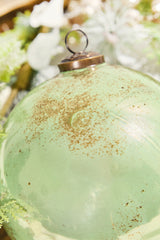 6" Spruce Antique Finished Glass Ball Ornament