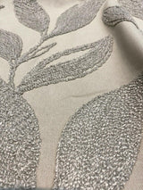 Valiant Dillon Embroidered Crewel Fabric - Natural Taupe Leaf Design, 54" Width (By The Yard)
