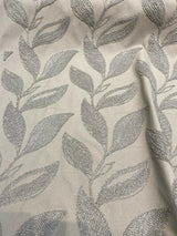 Valiant Dillon Embroidered Crewel Fabric - Natural Taupe Leaf Design, 54" Width (By The Yard)