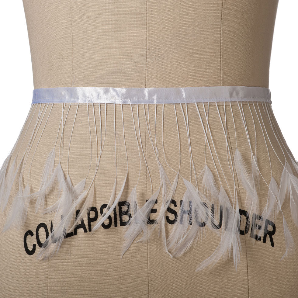 4.5" White Feather Fringe