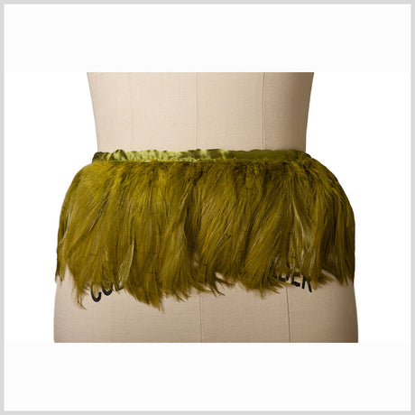 Olive Feather Fringe 3"-5"
