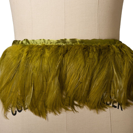 Olive Feather Fringe 3"-5"