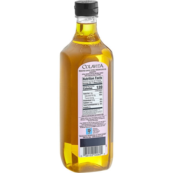 Colavita Roasted Garlic Extra Virgin Olive Oil 32 oz. - 12/Case