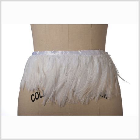 5" White Feather Fringe