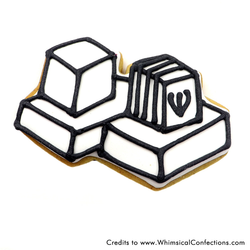 Double Tefillin Cookie Cutter, 3" x 2" x 3/4" H