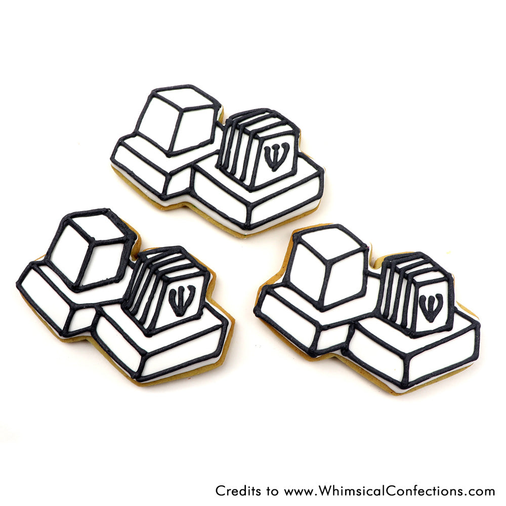 Double Tefillin Cookie Cutter, 3" x 2" x 3/4" H