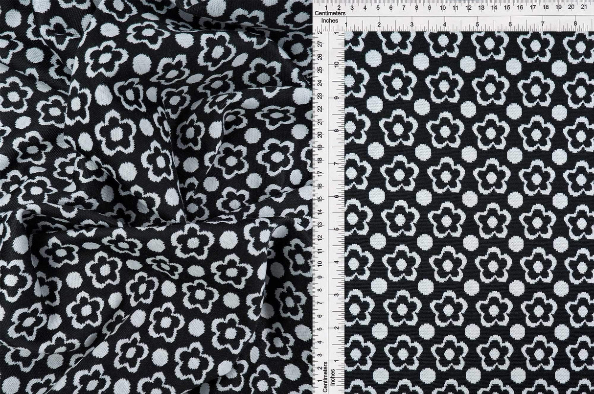 58/60" Double Knit Jacquard Geo Fabric 96% Polyester 4% Spandex 240 GSM by Yard