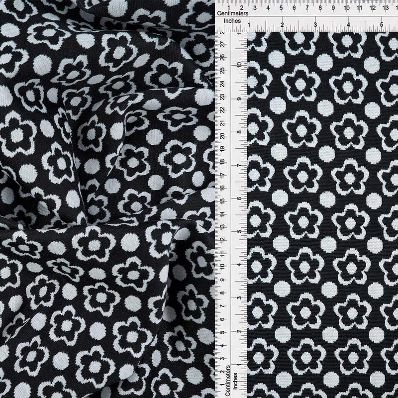Double Knit Jacquard Flower Fabric Stretch Polyester Spandex 58/60 Inches Wide